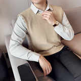 秋冬男士毛衣假两件针织毛衣打底衫拼接格子袖翻领毛衣S2327-P80，男装T恤，星座419（原A233）