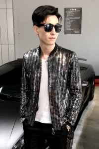 2025夏季新款男士个性时尚防晒衣夜店发型师夹克社会外套A95-P60图片