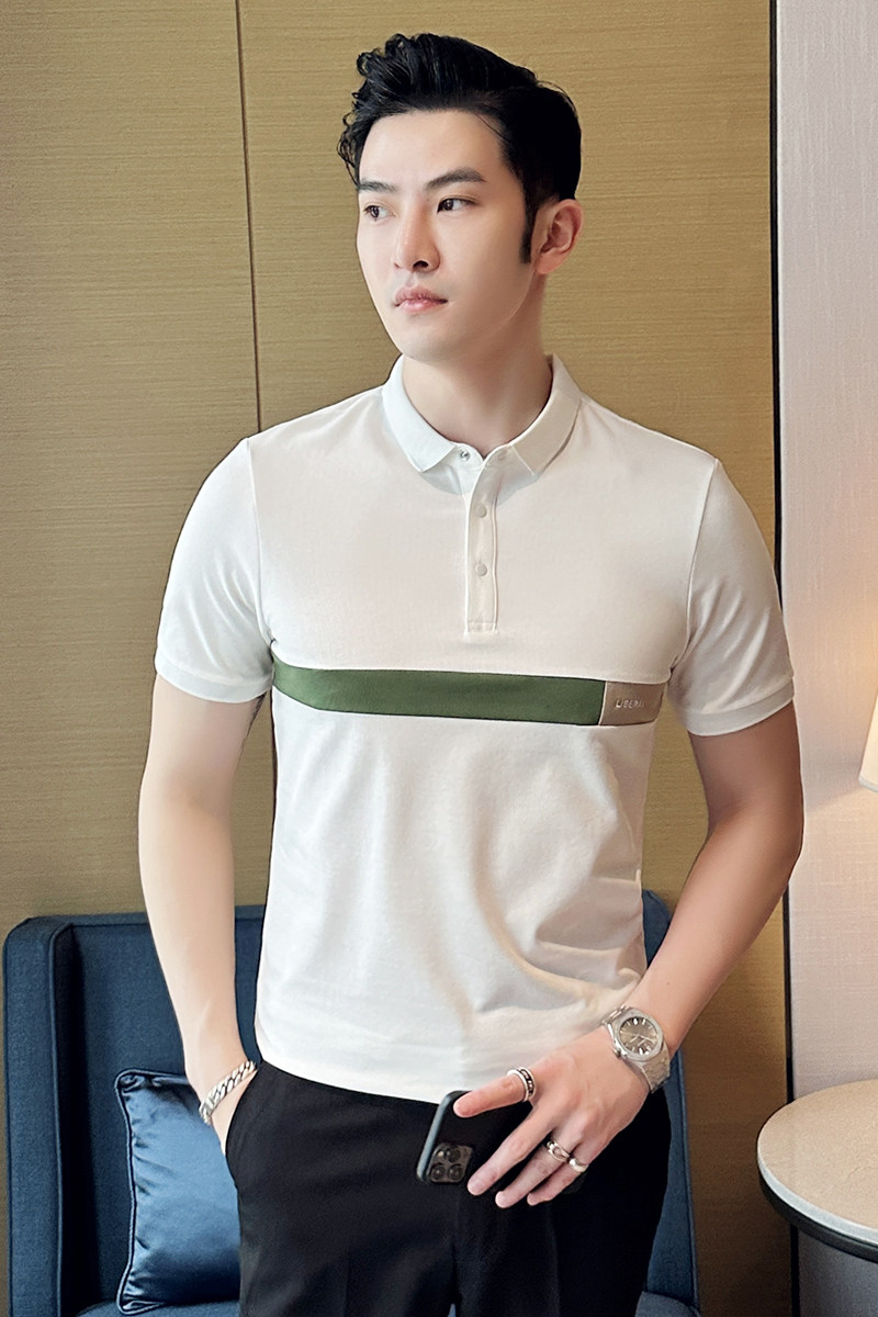 英伦风~春夏男士撞色翻领T恤夏季短袖潮男休闲POLO衫C60036-P65,男装Polo衫,星座419（原A233）