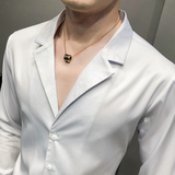21春装男衬衫长袖纯色衬衣青年商务衬衫四季款工装推荐H698特，男装衬衫，星座419（原A233）