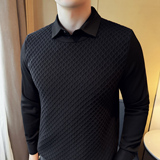 秋冬男士毛衣假两件针织毛衣打底衫牛仔衬衫领翻领毛衣S1188-P119，男装T恤，星座419（原A233）