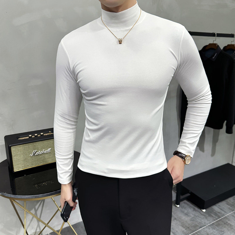 秋冬男士半高领长袖打底衫男百搭长袖保暖T恤纯色A233-XS65-P39,男装T恤,星座419（原A233）