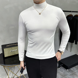 秋冬男士半高领长袖打底衫男百搭长袖保暖T恤纯色A233-XS65-P39，男装T恤，星座419（原A233）