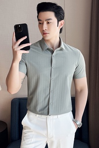春夏男士衬衫 商务休闲衬衣 短袖条纹衬衫微弹力A233-M2338-P68图片