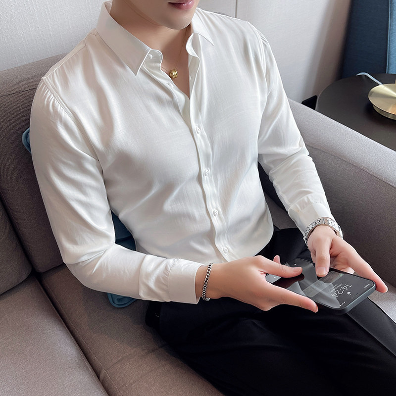 四季款男多色长袖衬衫英伦时尚轻奢品质衬衣修身款个性款BF26,男装衬衫,星座419（原A233）