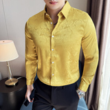 男士四季款长袖衬衫~时尚印花衬衣~潮流花衬衫XZ419-DC104-P59，男装衬衫，星座419（原A233）