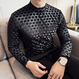 男士秋冬半高领长袖打底衫 男个性款波点打底T恤419-DX002-P45,男装T恤,星座419(原A233), 男士秋冬半高领长袖打底衫 男个性款波点打底T恤419-DX002-P45,男装T恤,星座419(原A233),