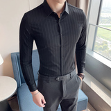 春夏男士衬衫高级感休闲衬衣长袖条纹衬衫男衬衣A233-M2108-P65，男装衬衫，星座419（原A233）