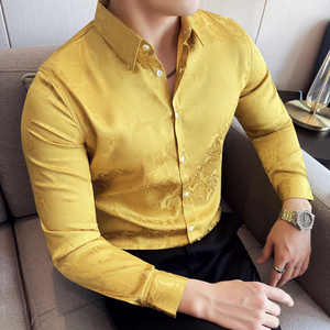 男士四季款长袖衬衫~时尚印花衬衣~潮流花衬衫XZ419-DC104-P59，男装衬衫，星座419（原A233）