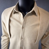 男士长袖衬衫~高级感衬衣毛呢衬衣419-DC204-P75牛仔蓝/黑色/杏色，男装衬衫，星座419（原A233）