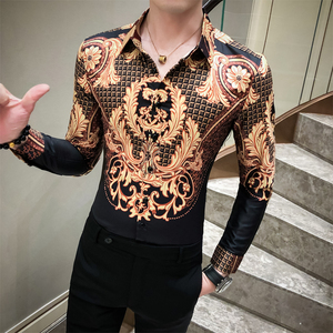 2021春装时尚花衬衫潮流修身男长袖衬衣A068-花衬衫-特组合3图片