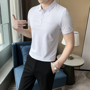 Polo衫纯棉男短袖t恤夏季纯色潮流休闲新款英伦POLO外穿PH620-P50图片