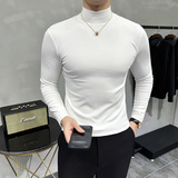 秋冬男士半高领长袖打底衫男百搭纯色保暖T恤A233-XS65-P39，男装T恤，星座419（原A233）