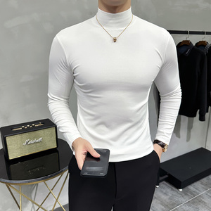 秋冬男士半高领长袖打底衫男百搭纯色保暖T恤A233-XS65-P39