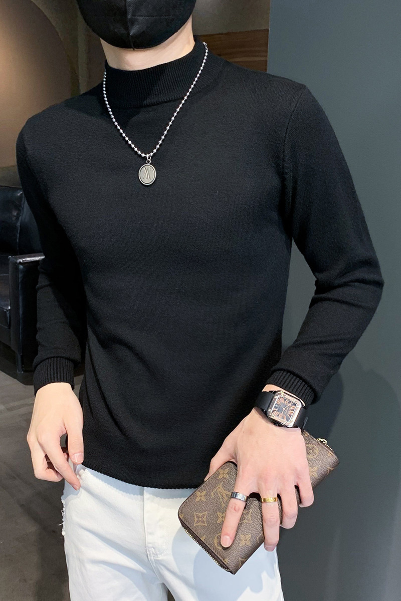 秋冬男士半高领毛衣打底衫男士修身打底毛衣跑量针织衫S08特,男装针织衫/毛衣,星座419（原A233）