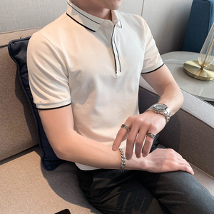 2025春夏型男短袖花色T恤翻领休闲针织POLO衫A233-PH10-P55控75图片