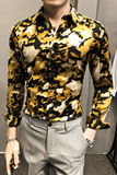 2021春装男衬衫长袖印花衬衣M-4XL男青年商务衬衫A068-BF81，男装衬衫，星座419（原A233）