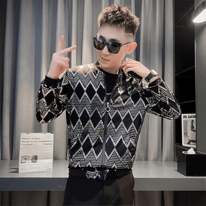 春夏新款男个性时尚防晒衣 夜店潮男薄夹克外套亮片演出服A12-P65图片