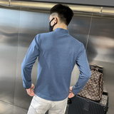 社会风T恤男长袖针织衫轻熟风打底网红半高领打底衫纯色XS40，男装T恤，星座419（原A233）