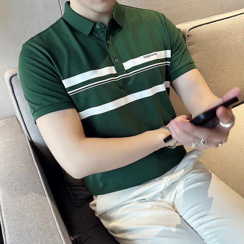 英伦风~春夏男士撞色翻领T恤 夏季短袖潮男休闲POLO衫Y586-P55图片