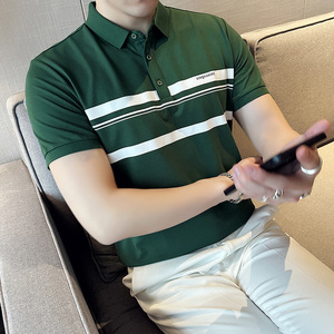 英伦风~春夏男士撞色翻领T恤 夏季短袖潮男休闲POLO衫Y586-P55图片