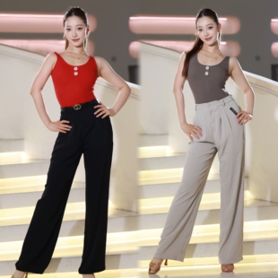 INSPIRATION春夏新款拉丁摩登直筒裤百搭显瘦教课练舞百搭裤女