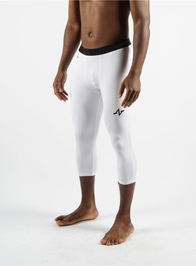 ZONEiD 篮球紧身裤七分男打底裤白色美式训练裤健身裤高弹