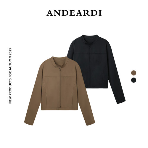 ANDEARDI早春防风韩版简约女夹克短外套女简约气质小短款上衣