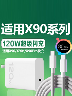 C口氮化镓快充vivox90pro手机充电器加长2米线 适用VIVOX90充电器120W瓦超级闪充vivox90s充电头6A新款 双Type