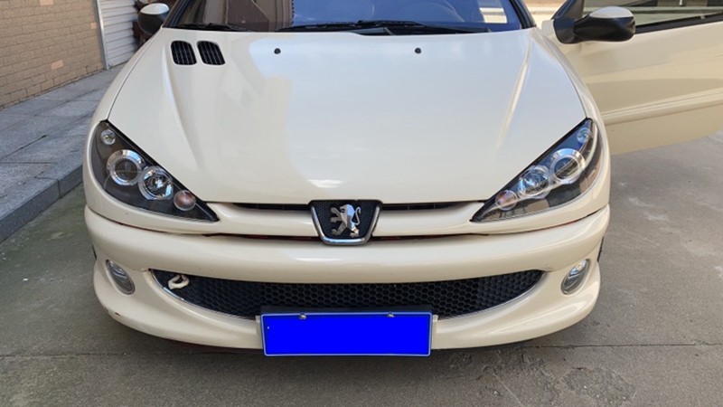 秀山 标致206大灯206cc总成改装 led天使眼 透镜原装位大灯总成