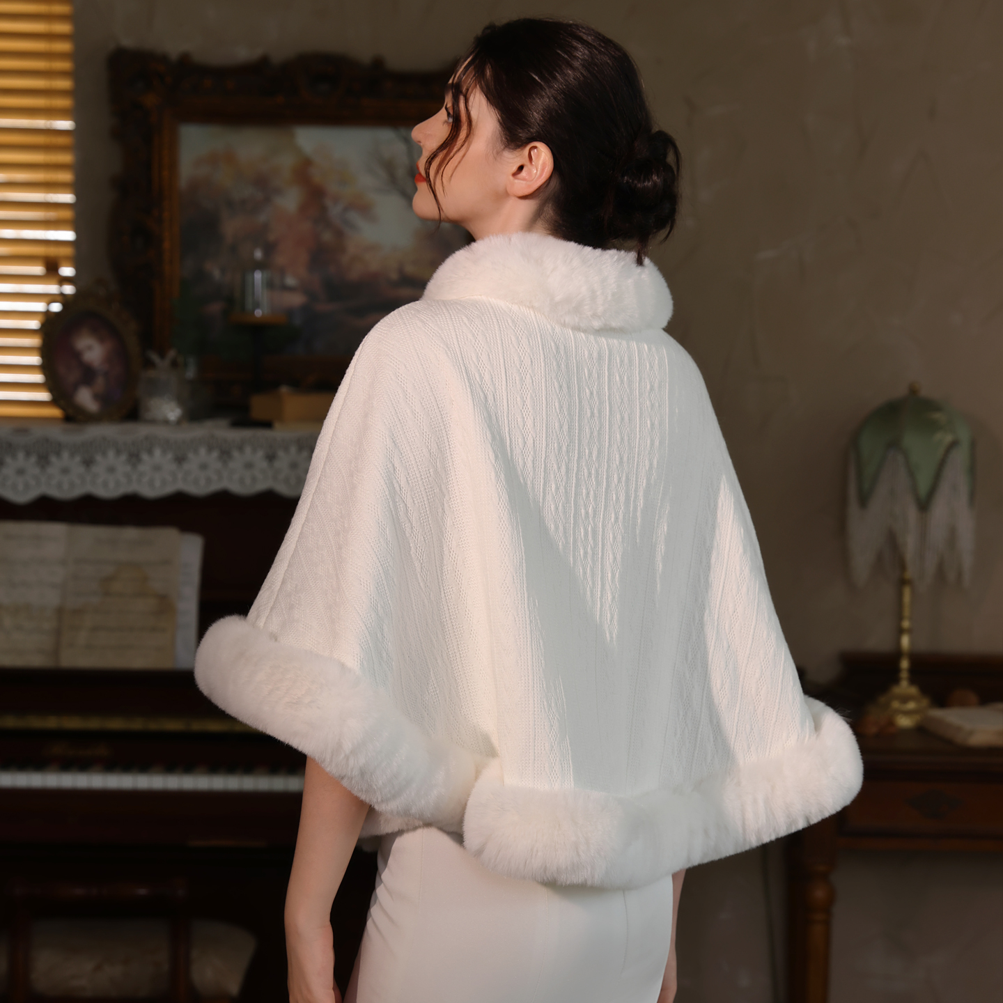 新娘结婚披风斗篷加厚保暖毛披肩