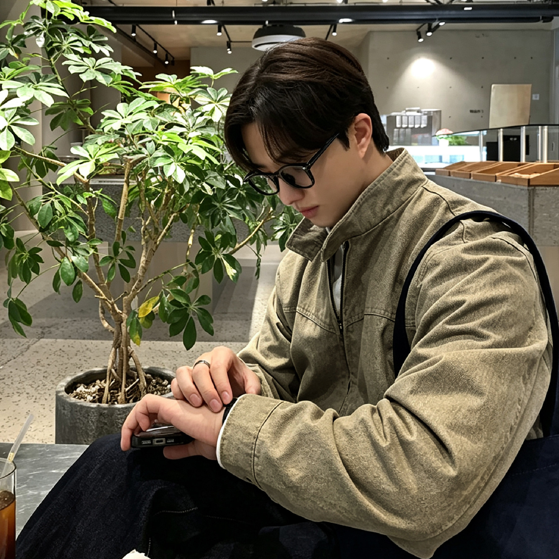 LOOKNFIT工装风立领猎装休闲夹克