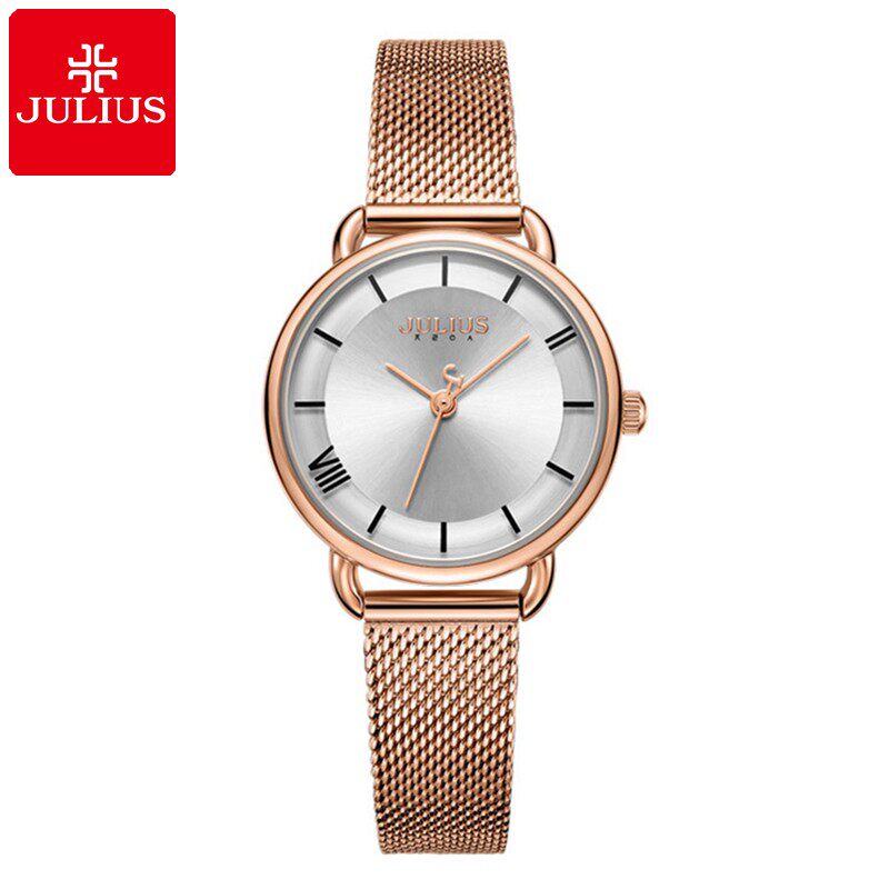 julius聚利时手表女款小众 ins风小巧简约气质钢带学生防水石英表