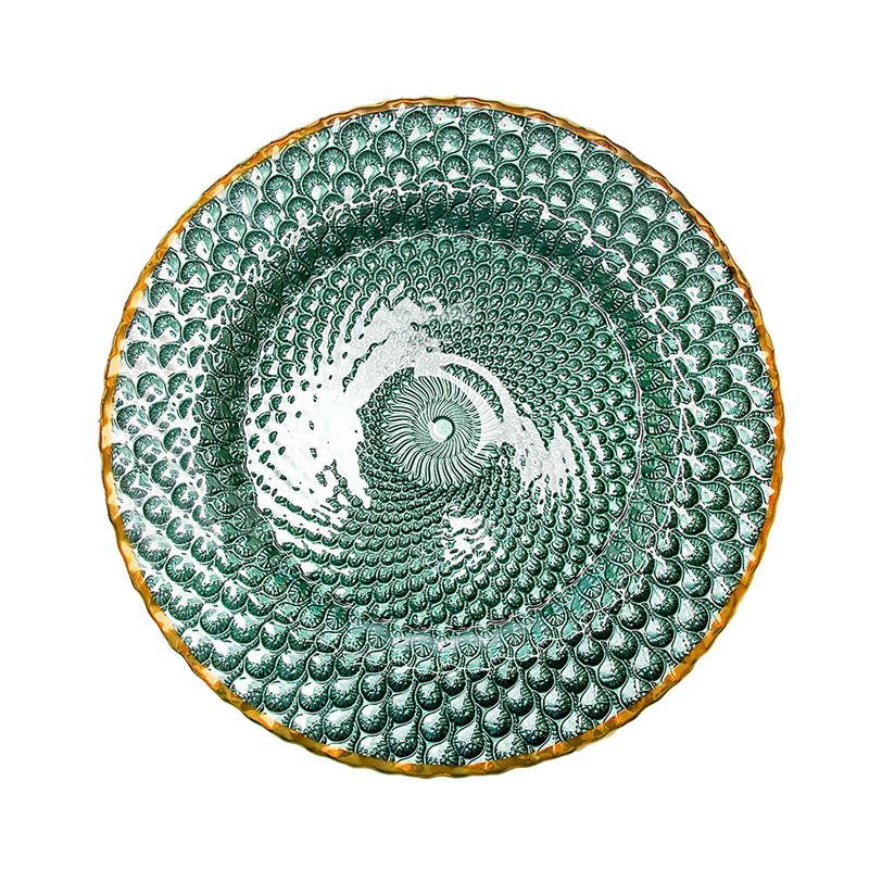 金边玻璃盘子水果盘牛排西餐盘