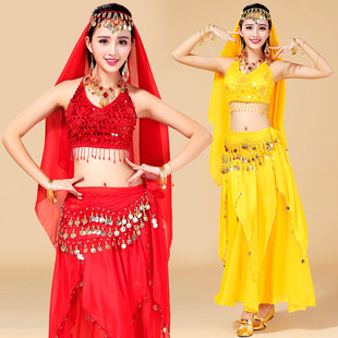 印度舞蹈演出服装 肚皮舞服装 套装 新款 天竺少女成人女埃及性感飘逸