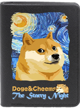 梵高星空联名Doge柴犬多功能钱包