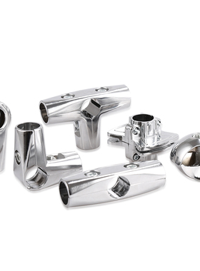 25不锈钢管连接件固定件卡扣晾衣架配件圆管货架两通接头紧固扣件