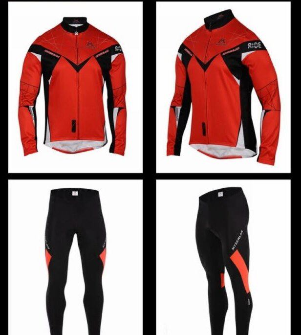 清仓特价迈森兰加厚冬季骑行服套装男秋冬骑行裤长裤自行车长袖抓