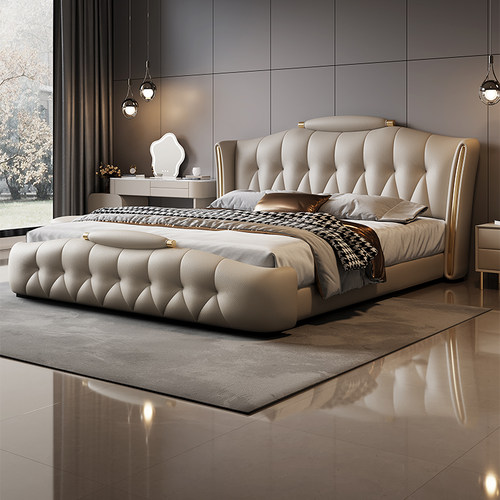 意式轻奢主卧双人床软包婚床