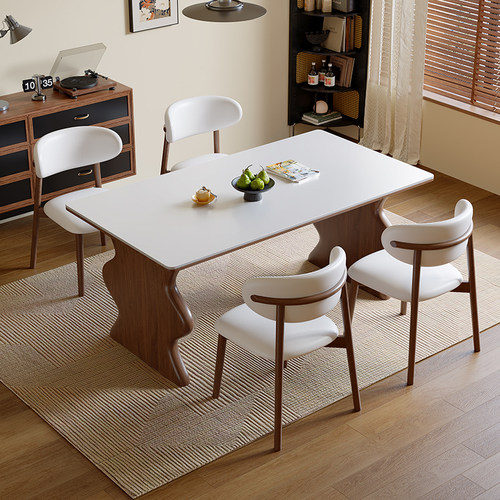 岩板餐桌椅组合家用小户型