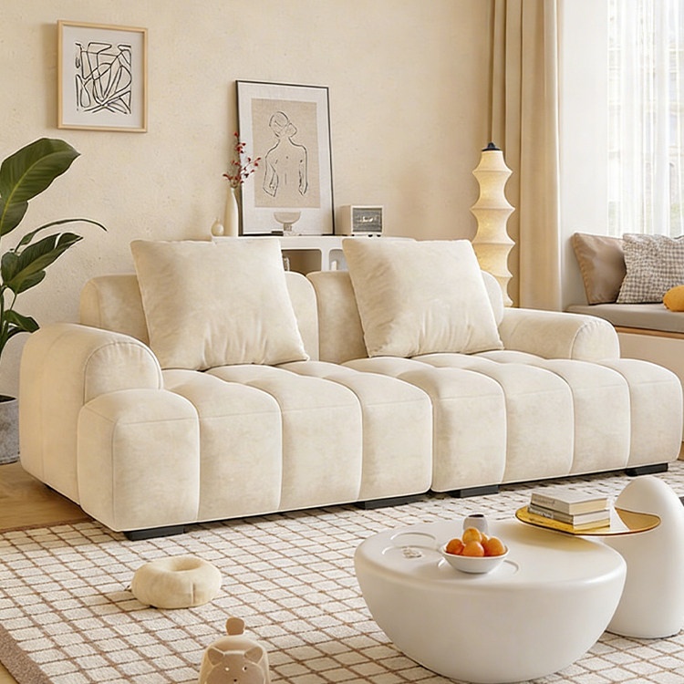 政府补贴蓝色理想奶油风棉花糖泡芙沙发客厅小户型布艺直排沙发,住宅家具,布艺沙发,淘宝优惠券,粉丝福利购,淘宝优惠卷