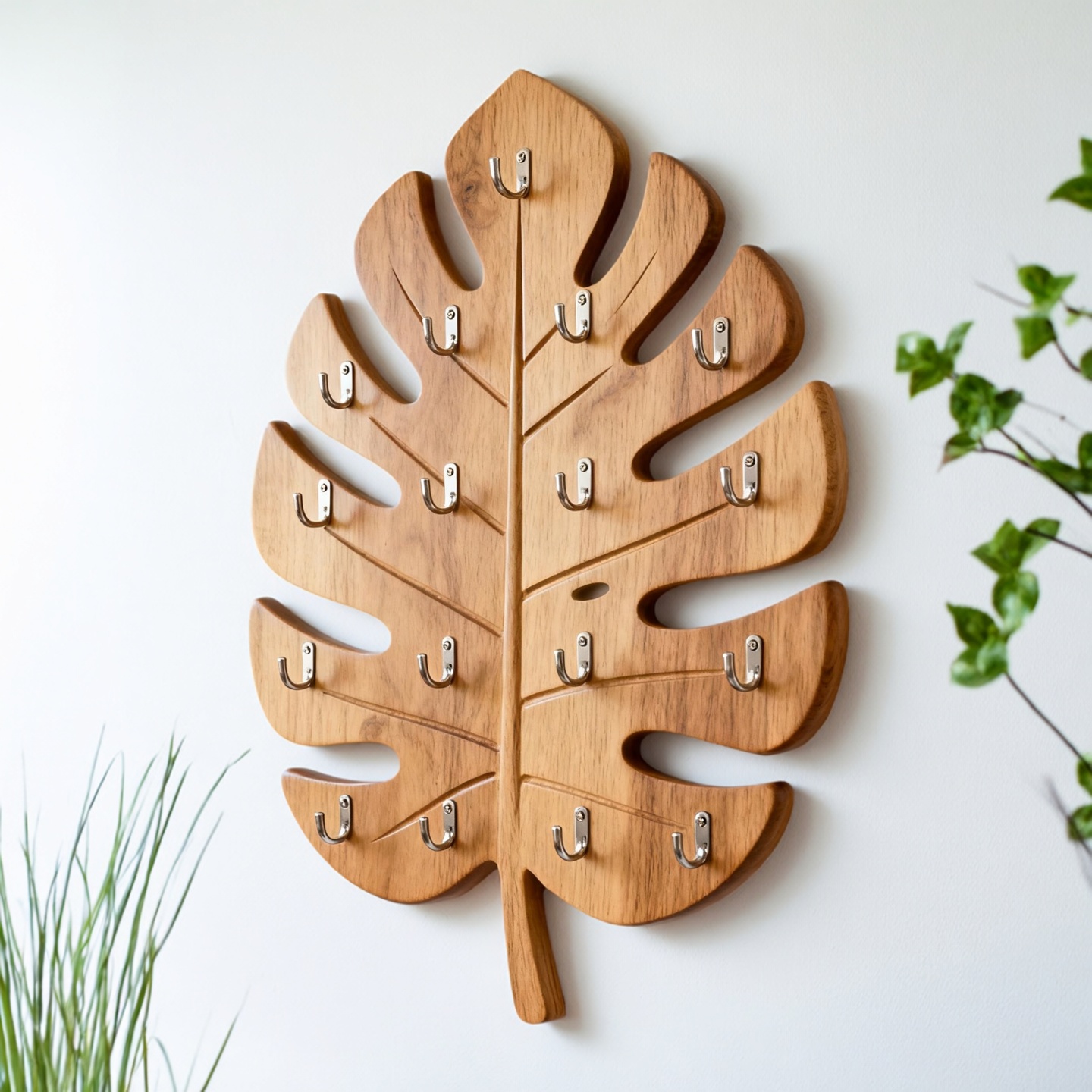 龟背叶全实木挂衣架入