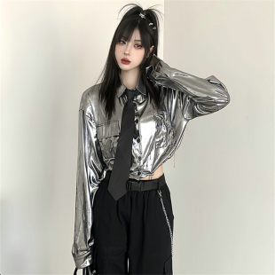 jazz爵士跳舞服装女套装成人穿搭演出服酷飒拽姐痞帅风工装裤上衣
