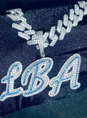 欧美嘻哈个性微镶锆石字母大写