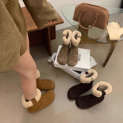 羊毛毛雪地靴2025年新款短靴子