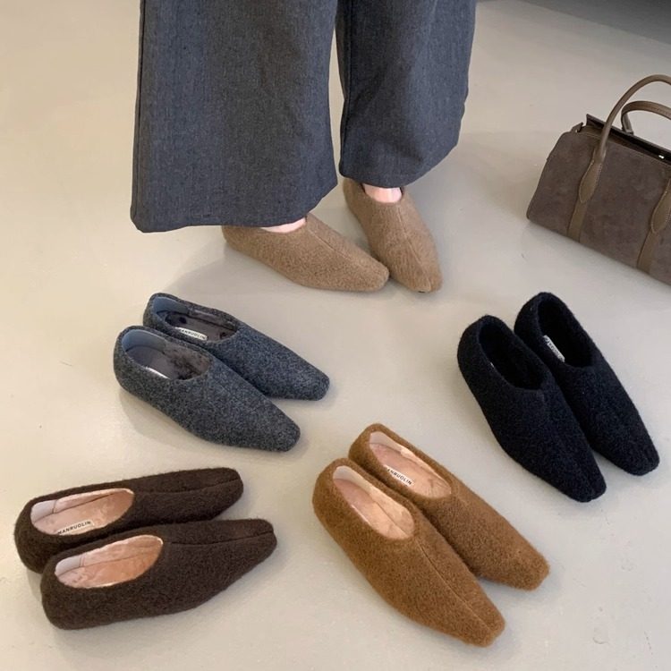毛毛鞋女冬季家居外穿加绒保暖棉鞋2025年超火方头内增高深口单鞋