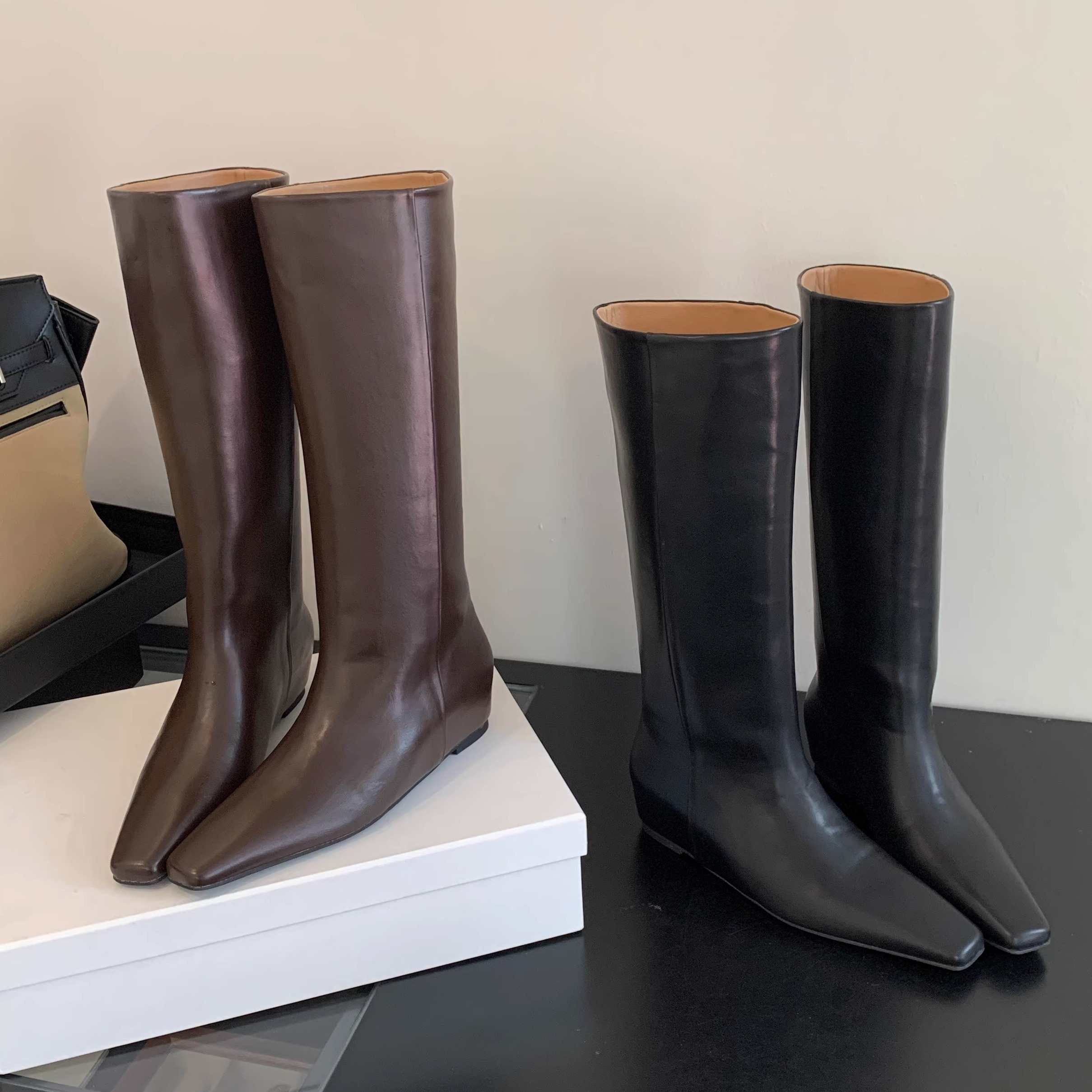 内增高筒长靴子女不过膝骑士靴