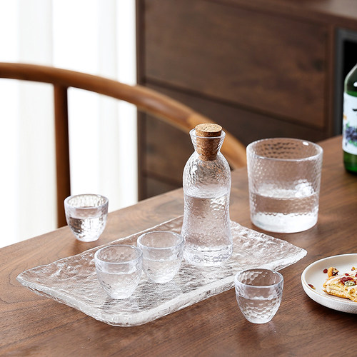 日式无铅水晶玻璃酒具一口白酒杯烫酒温酒器家用清酒壶白酒分酒器