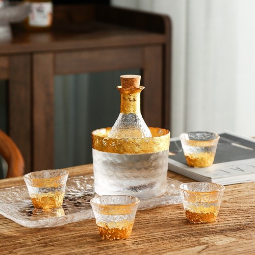 手工金箔清酒杯日式分酒器白酒杯