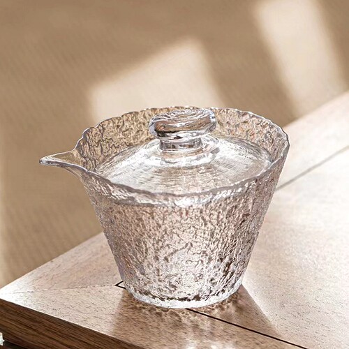 樱花阁玻璃盖碗耐热大号泡茶碗